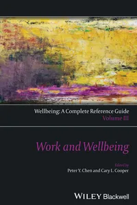 Wellbeing: A Complete Reference Guide, Work and Wellbeing_cover