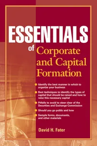 Essentials of Corporate and Capital Formation_cover
