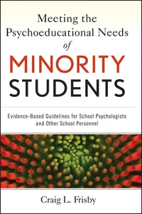 Meeting the Psychoeducational Needs of Minority Students_cover