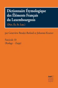 Dictionnaire Étymologique des Éléments Francais du Luxembourgeois_cover