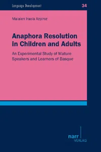 Anaphora Resolution in Children and Adults_cover