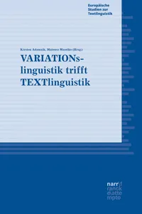 VARIATIONslinguistik trifft TEXTlinguistik_cover