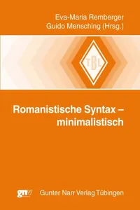 Romanistische Syntax - minimalistisch_cover