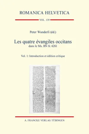 Les quatre évangiles occitans dans le Ms. BN fr. 6261