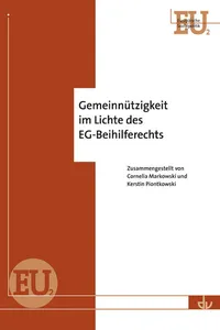 Gemeinnützigkeit im Lichte des EG-Beihilferechts_cover