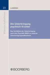 Die Unterbringung psychisch Kranker_cover