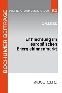 Entflechtung im europäischen Energiebinnenmarkt_cover