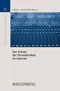 Der Schutz der Persönlichkeit im Internet_cover