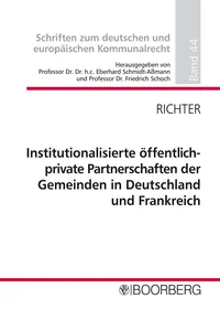 Institutionalisierte öffentlich-private Partnerschaften der Gemeinden in Deutschland und Frankreich_cover