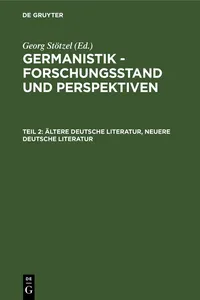 Ältere Deutsche Literatur, Neuere Deutsche Literatur_cover