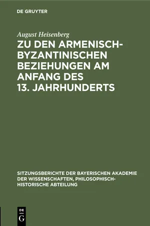 Zu den armenisch-byzantinischen Beziehungen am Anfang des 13. Jahrhunderts