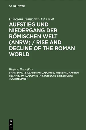 Philosophie, Wissenschaften, Technik. Philosophie (Historische Einleitung; Platonismus)