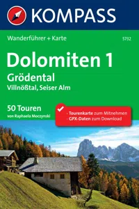 Kompass Wanderführer Dolomiten 1, Grödental, Villnößtal, Seiser Alm_cover