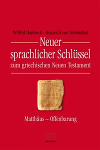 Neuer sprachlicher Schlüssel zum griechischen Neuen Testament_cover