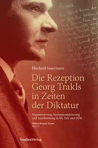 Die Rezeption Georg Trakls in Zeiten der Diktatur_cover