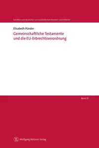 Gemeinschaftliche Testamente und die EU-Erbrechtsverordnung_cover