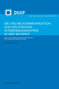 Die Online-Kommunikation von politischen Interessengruppen in der Schweiz_cover