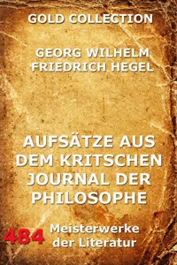 Aufsätze aus dem kritischen Journal der Philosophie_cover