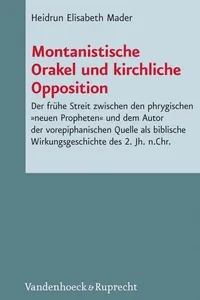Montanistische Orakel und kirchliche Opposition_cover