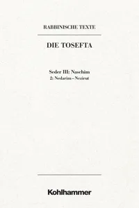 Rabbinische Texte, Erste Reihe: Die Tosefta. Band III: Seder Naschim_cover