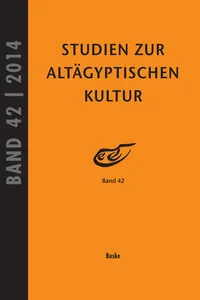 Studien zur Altägyptischen Kultur Band 42_cover