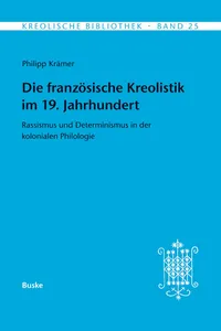 Die französische Kreolistik im 19. Jahrhundert_cover