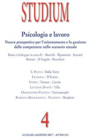 Studium- Psicologia e lavoro: Nuove prospettive per l'orientamento e la gestione  delle competenze nello scenario attuale