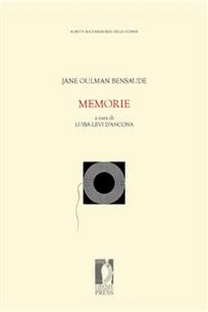 Memorie / Jane Oulman Bensaude