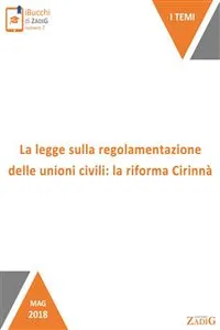 La legge sulla regolamentazione delle unioni civili: la riforma Cirinnà_cover