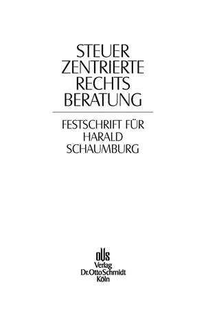 Steuerzentrierte Rechtsberatung