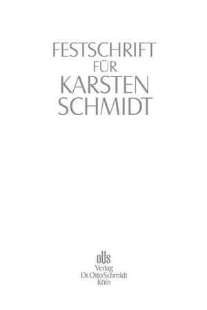 Festschrift für Karsten Schmidt