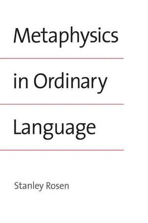 Metaphysics in Ordinary Language