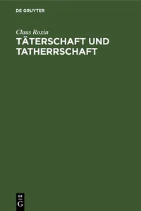 Täterschaft und Tatherrschaft_cover