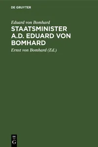 Staatsminister a.D. Eduard von Bomhard_cover