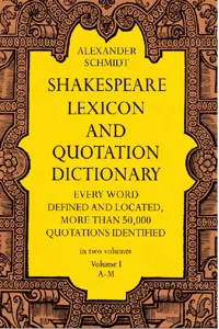 Shakespeare Lexicon and Quotation Dictionary, Vol. 1_cover