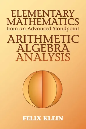 Elementary Mathematics from an Advanced Standpoint