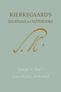Kierkegaard's Journals and Notebooks, Volume 11, Part 1_cover