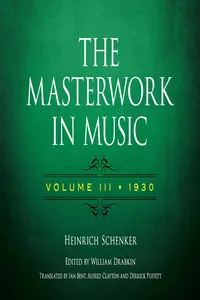 The Masterwork in Music: Volume III, 1930_cover