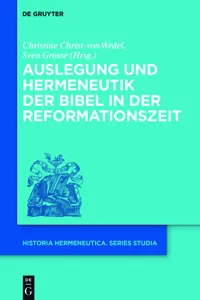 Auslegung und Hermeneutik der Bibel in der Reformationszeit_cover