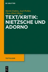 Text/Kritik: Nietzsche und Adorno_cover