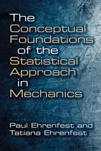 The Conceptual Foundations of the Statistical Approach in Mechanics_cover