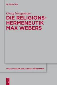 Die Religionshermeneutik Max Webers_cover