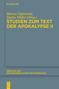 Studien zum Text der Apokalypse II_cover