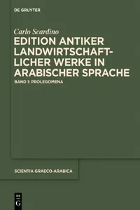 Edition antiker landwirtschaftlicher Werke in arabischer Sprache_cover