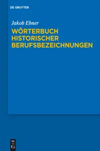 Wörterbuch historischer Berufsbezeichnungen_cover