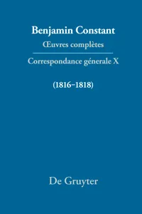 Correspondance générale 1816–1818_cover