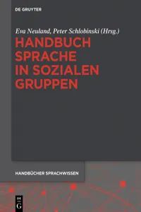 Handbuch Sprache in sozialen Gruppen_cover