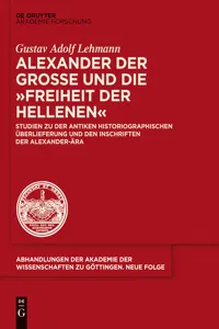 Alexander der Große und die "Freiheit der Hellenen"_cover