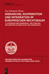 Hierarchie, Kooperation und Integration im Europäischen Rechtsraum_cover