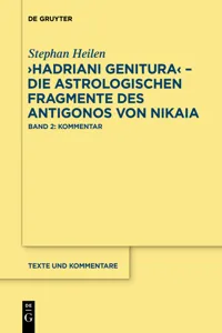 "Hadriani genitura" – Die astrologischen Fragmente des Antigonos von Nikaia_cover